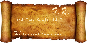 Takács Radiszló névjegykártya